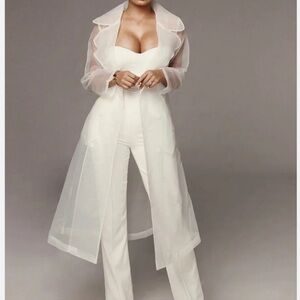 JLUXLABEL ivory corn well sheer coat